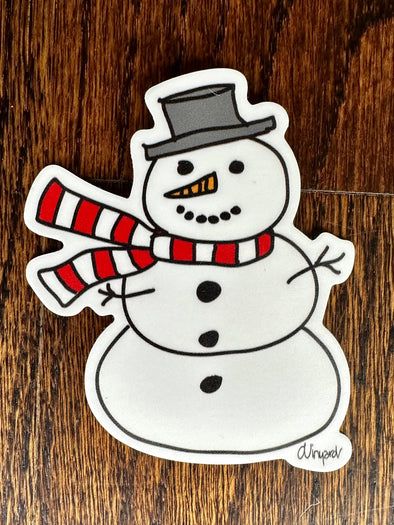 Frosty Snowman Die Cut Sticker