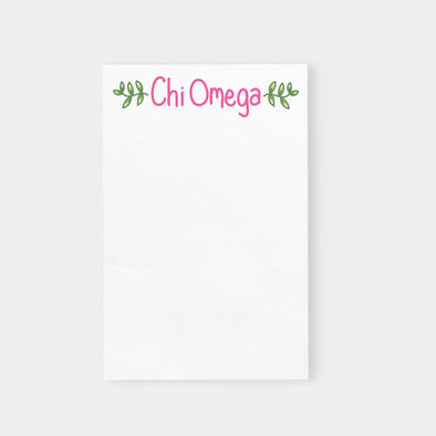 Chi Omega Vines Sorority Notepad