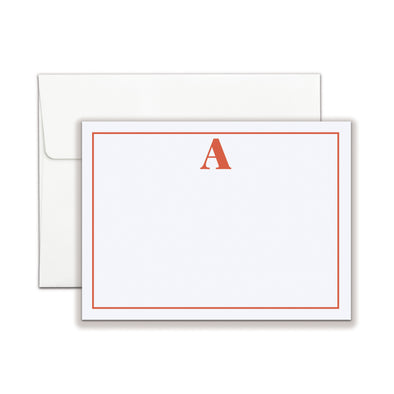 Personalized Initial Flat Notecard Set
