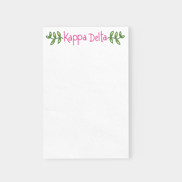 Kappa Delta Vines Sorority Notepad