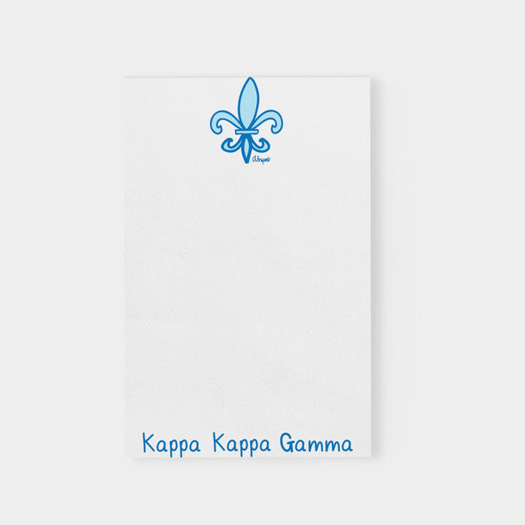 Kappa Kappa Gamma Fleur de Lis Sorority Notepad