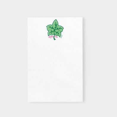 Alpha Phi Sorority Playful Ivy Leaf Notepad