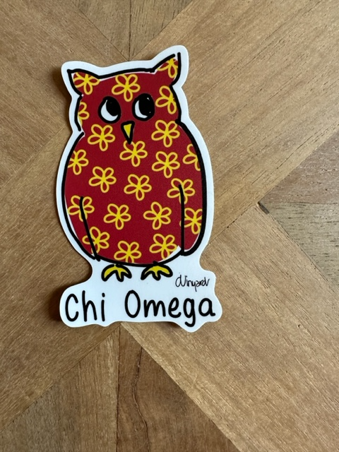 Chi Omega Owl Die Cut Sticker