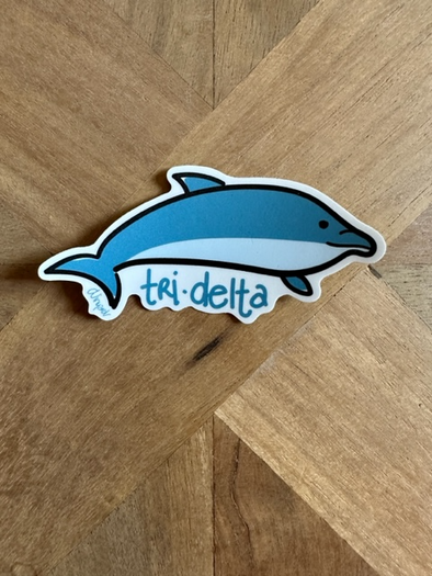 Delta Delta Delta Dolphin Die Cut Sticker