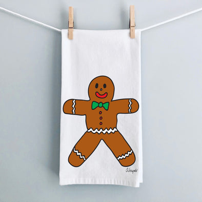 Gingerbread Man Flour Sack Tea Towel