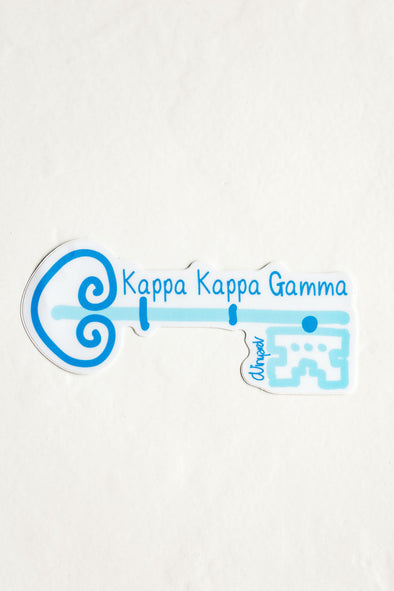 Kappa Kappa Gamma Key Die Cut Vinyl Sticker