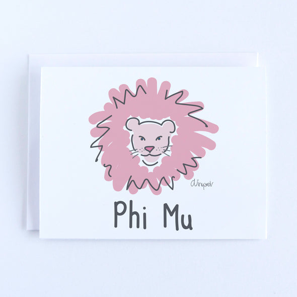 Phi Mu Lion Sorority Notecard Set