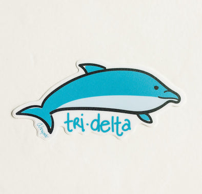 Delta Delta Delta Dolphin Die Cut Sticker