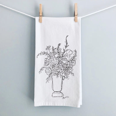Timeless Blooms Flour Sack Tea Towel