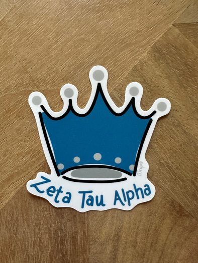 Zeta Tau Alpha Crown Vinyl Die Cut Sticker