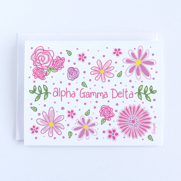 Alpha Gamma Delta Vines and Blooms Sorority Notecard Set