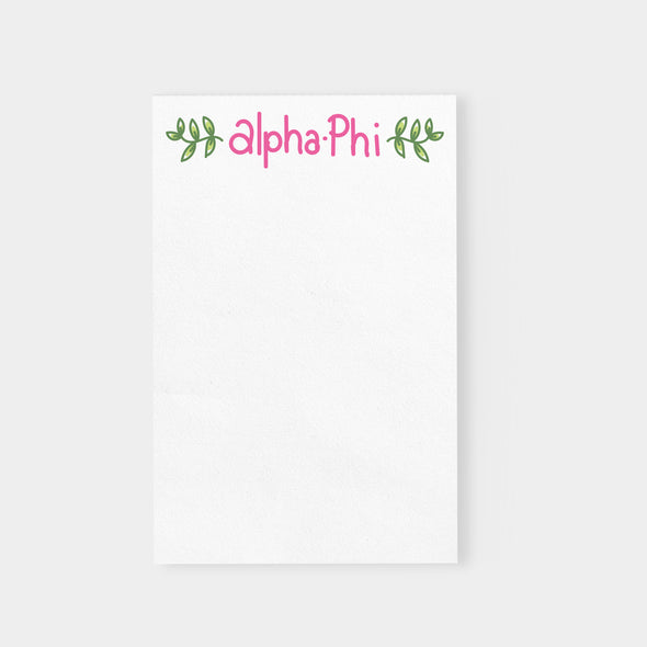 Alpha Phi Vines Sorority Notepad