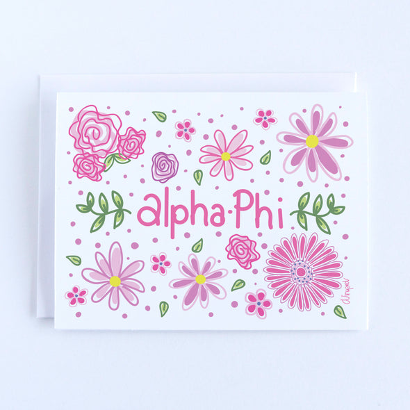 Alpha Phi Vines and Blooms Sorority Notecard Set