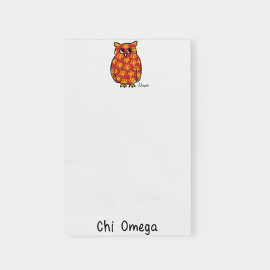 Chi Omega Owl Sorority Notepad