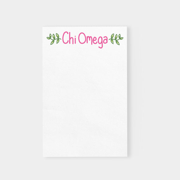 Chi Omega Vines Sorority Notepad