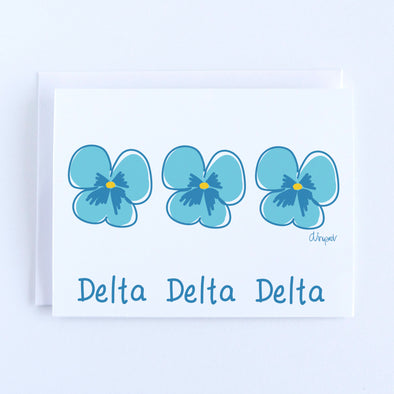 Delta Delta Delta Pansies Sorority Notecard Set