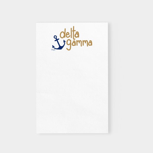 Bronze Delta Gamma and Blue Anchor Sorority Notepad