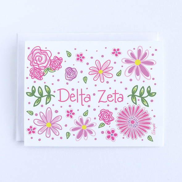 Delta Zeta Vines and Blooms Sorority Notecard Set