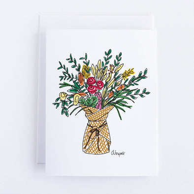 Summer Bouquet in Burlap Notecard Set