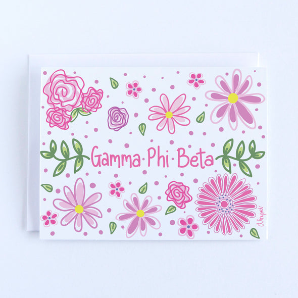 Gamma Phi Beta Vines and Blooms Sorority Notecard Set