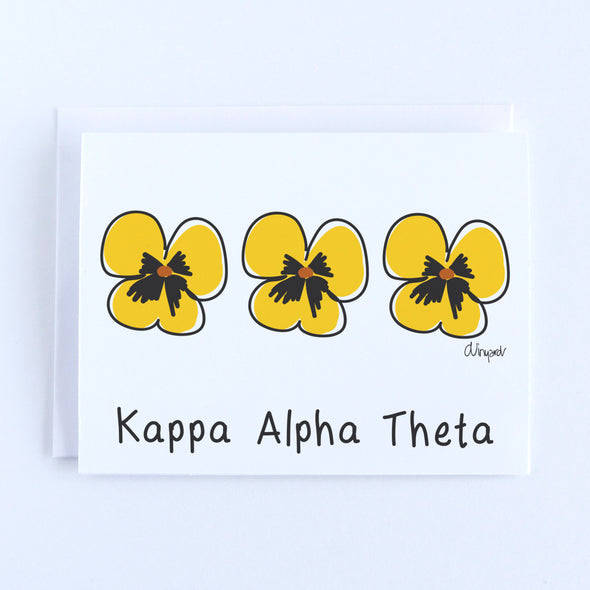 Kappa Alpha Theta Pansies Sorority Notecard Set