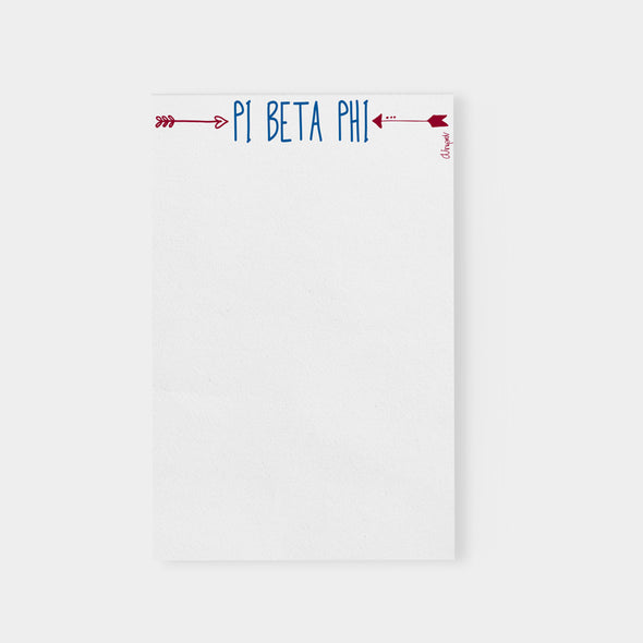 PI Beta Phi Arrows Sorority Notepad