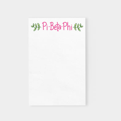 Pi Beta Phi Vines Sorority Notepad