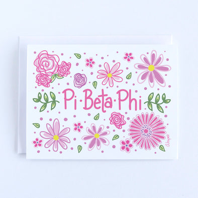 Pi Beta Phi Vines and Blooms Sorority Notecard Set