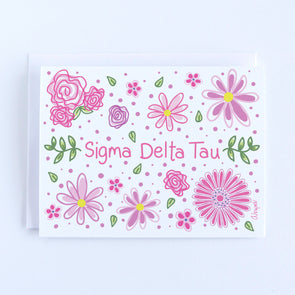 Sigma Delta Tau Vines and Blooms Sorority Notecard Set