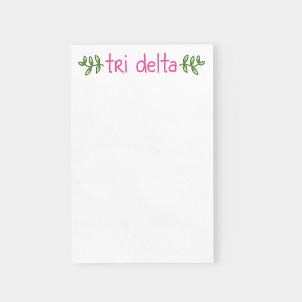 Tri Delta Vines  Sorority Notepad