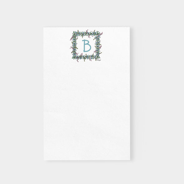 Personalized Initial Winter Wreath Notepad